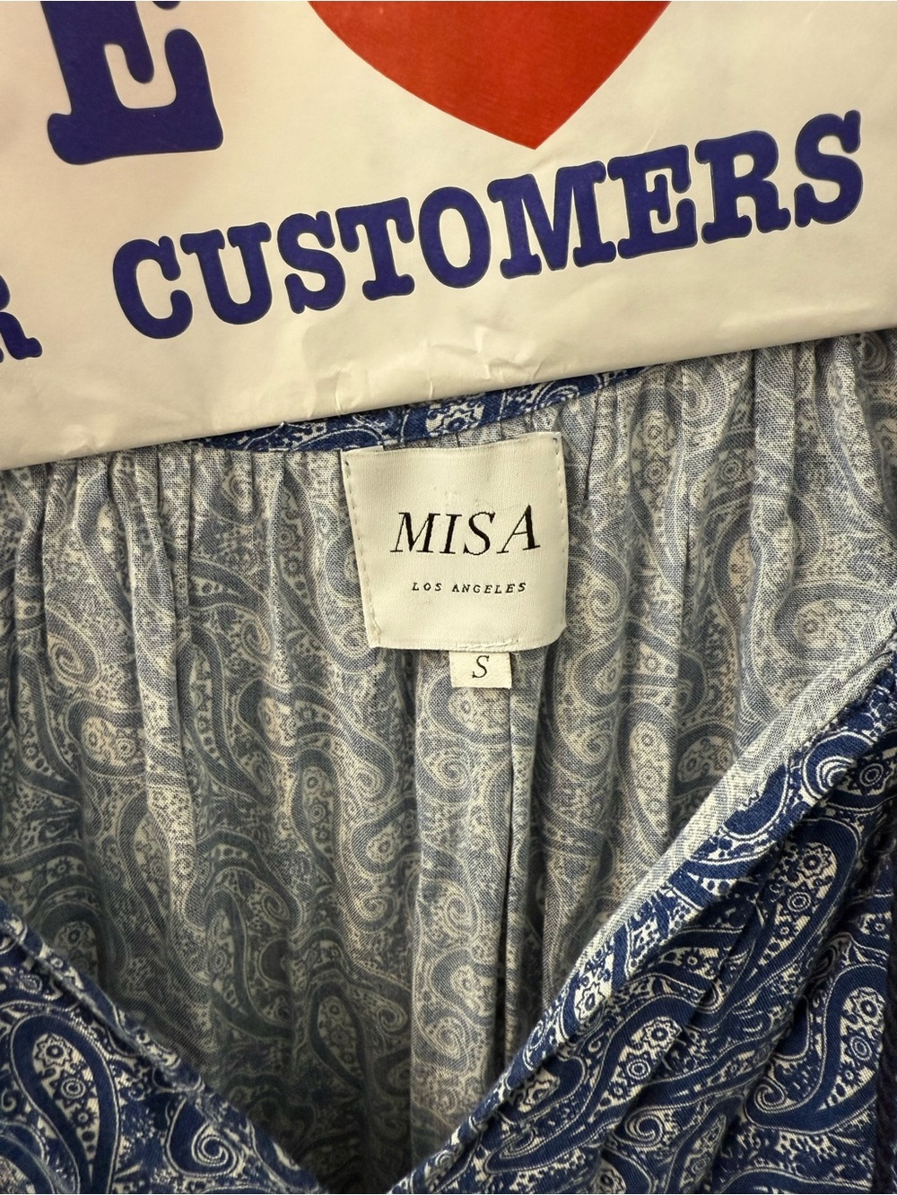 Misa Los Angeles Blue Paisley V-Neck Tiered Mini Dress - Picture 3 of 3